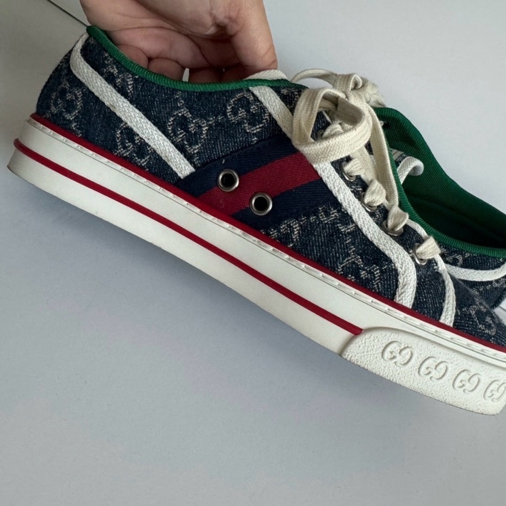 Gucci Blue and Green Sneakers - Picture 2 of 4